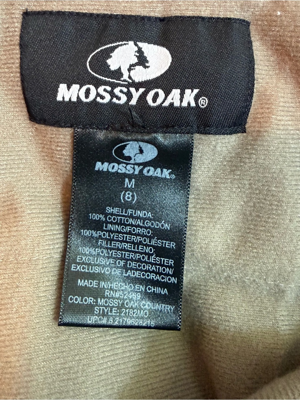 Mossy Oak Boys Size 8 Camo Hooded Hunting Jacket Insulated Full Zip - Picture 10 of 11